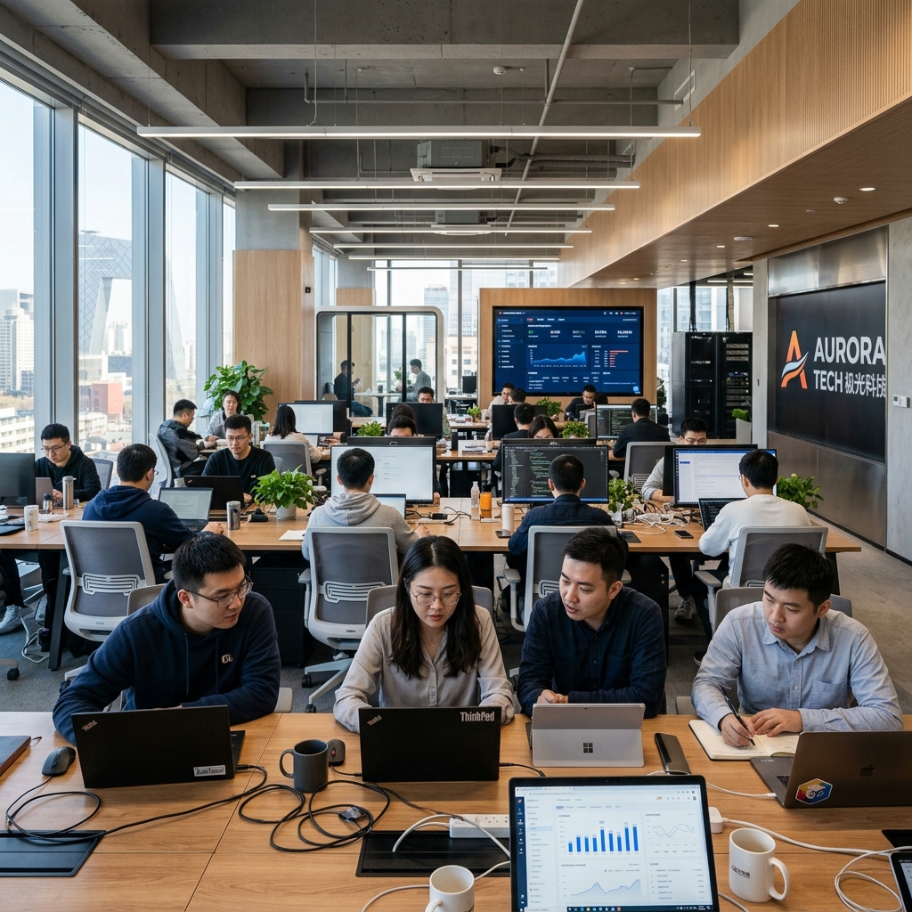 Modern Chinese-owned technology business office